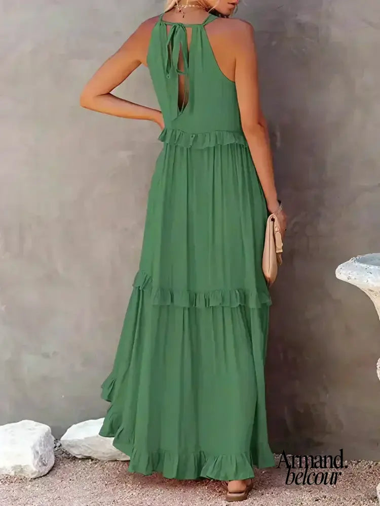 Lou | Elegante vestido sin mangas con volantes. Maxi Dresses
