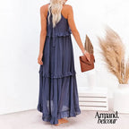 Lou | Elegante vestido sin mangas con volantes. Maxi Dresses