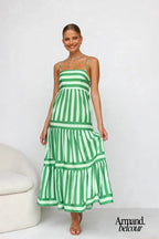 Lucía | Vestido de rayas Verde y Blanco / S
