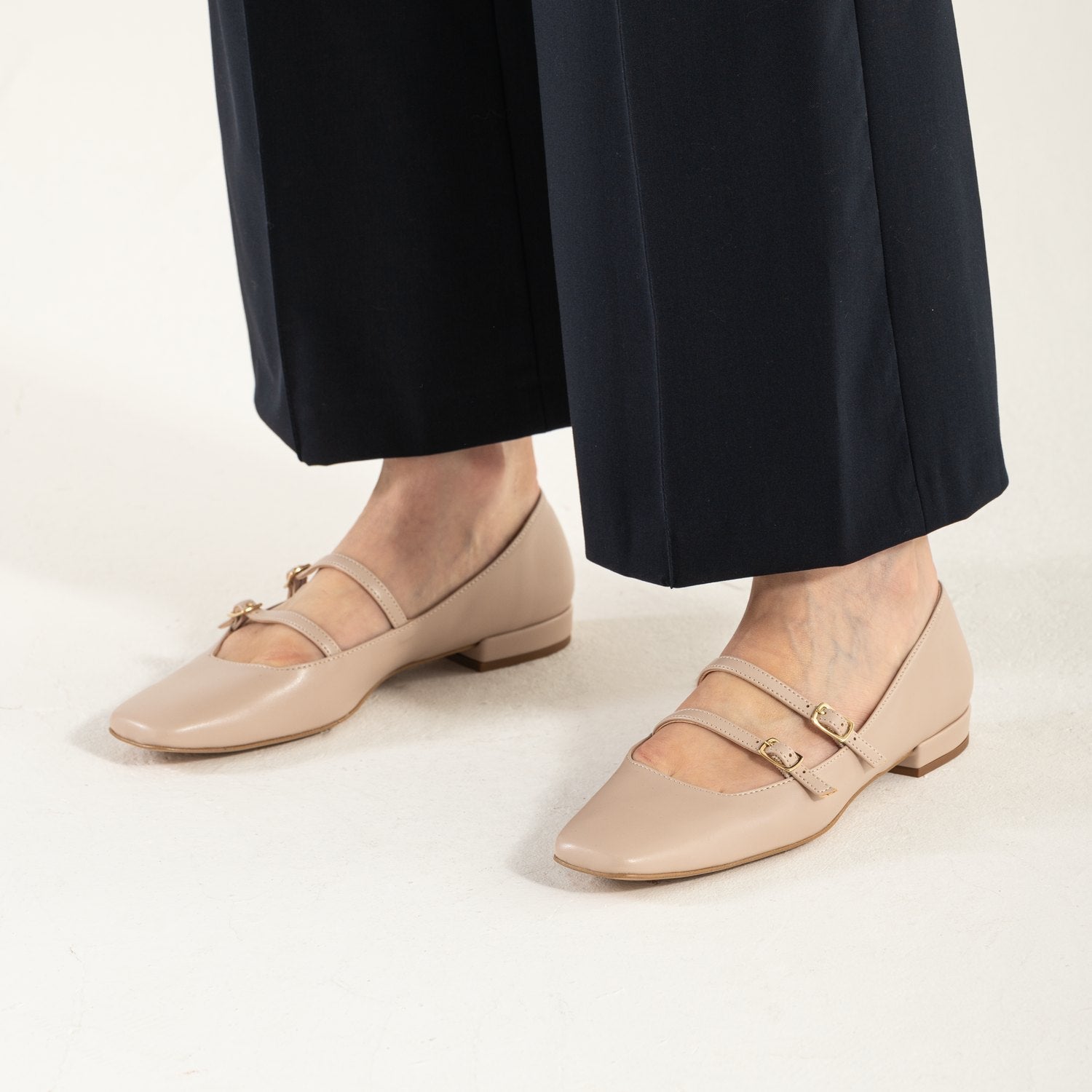 Mikye | Zapatos de piel color rosa empolvado