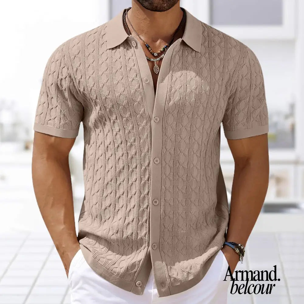 Menno | Camisa de punto de manga corta Caqui / M