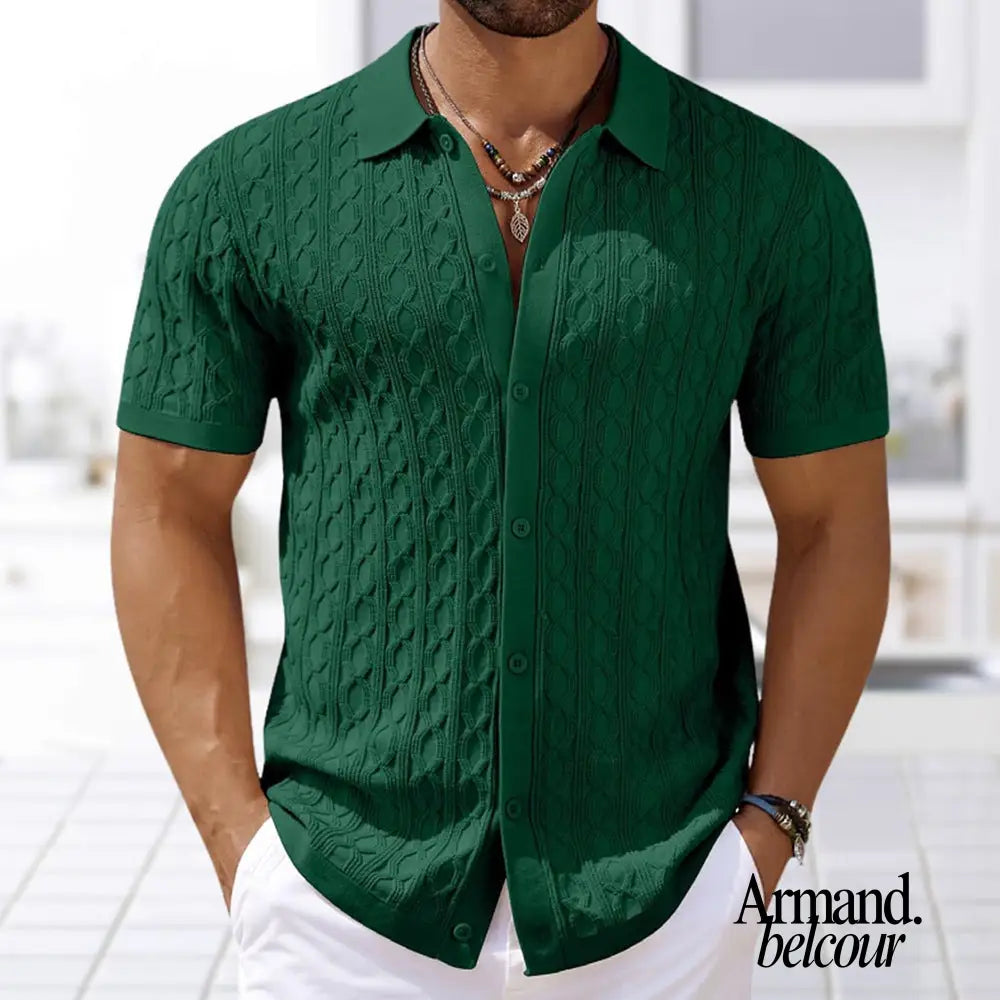 Menno | Camisa de punto de manga corta Verde / M