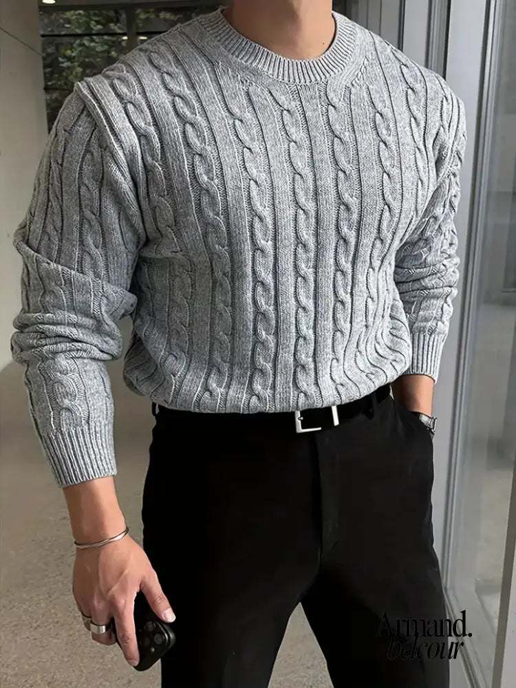 Miguel | Suéter informal de punto de manga larga Gris / S