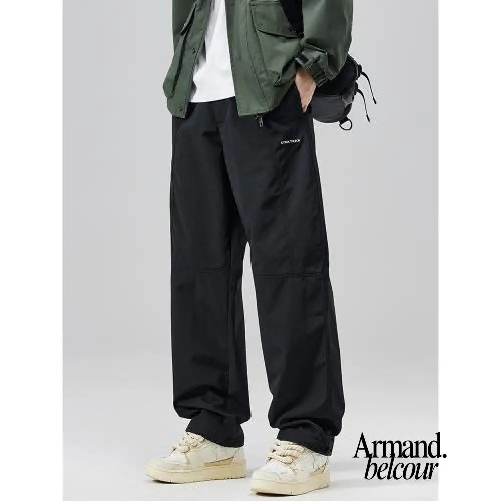 Milo | Pantalón cargo minimalista de corte relajado Negro / M