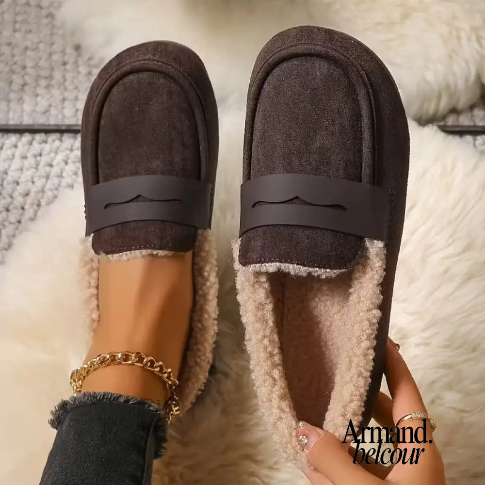 Milva | Botas de Invierno Forradas de Felpa Café / 35