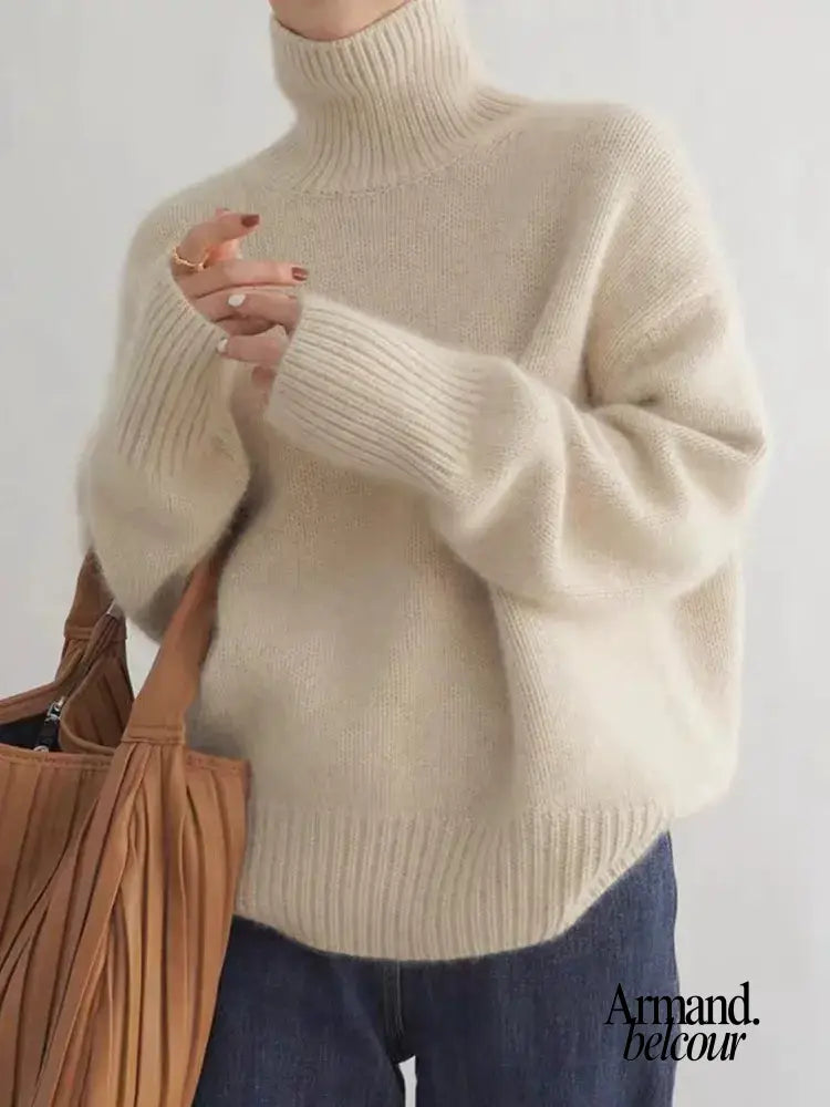 Mónica | Cuello alto de cachemir Beige / S donna