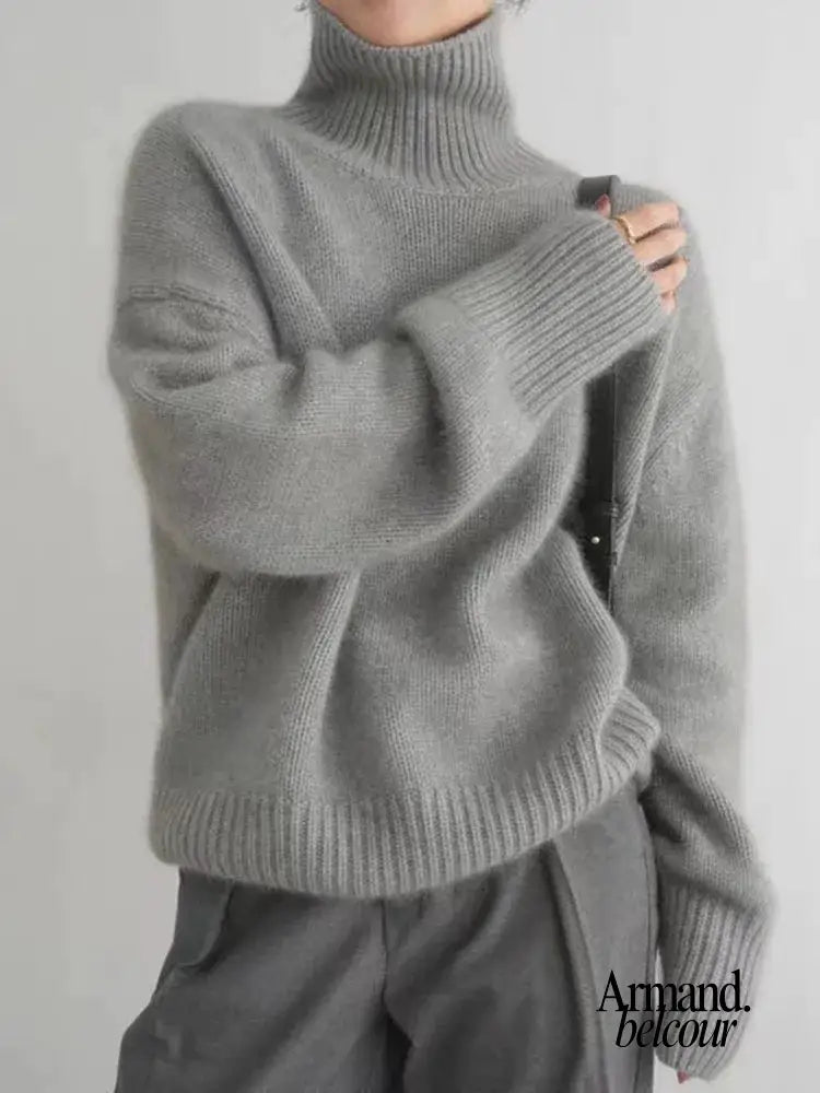 Mónica | Cuello alto de cachemir Gris / S donna