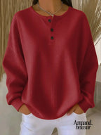 Myah | Sudadera casual con cuello redondo Rojo / S