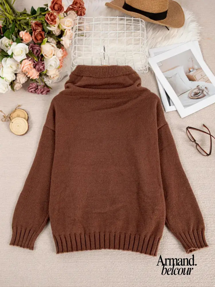 Natalia | Suéter de punto con bolsillo tipo canguro