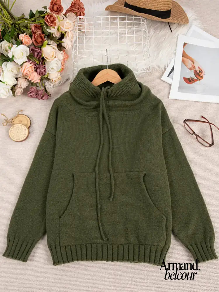 Natalia | Suéter de punto con bolsillo tipo canguro