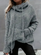 Natalia | Suéter de punto con bolsillo tipo canguro Gris / S