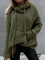 Natalia | Suéter de punto con bolsillo tipo canguro Verde / S