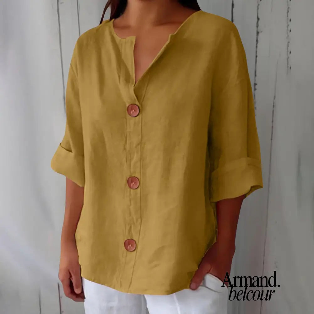 Nora | Blusa relajada para una elegancia atemporal. Amarillo / S