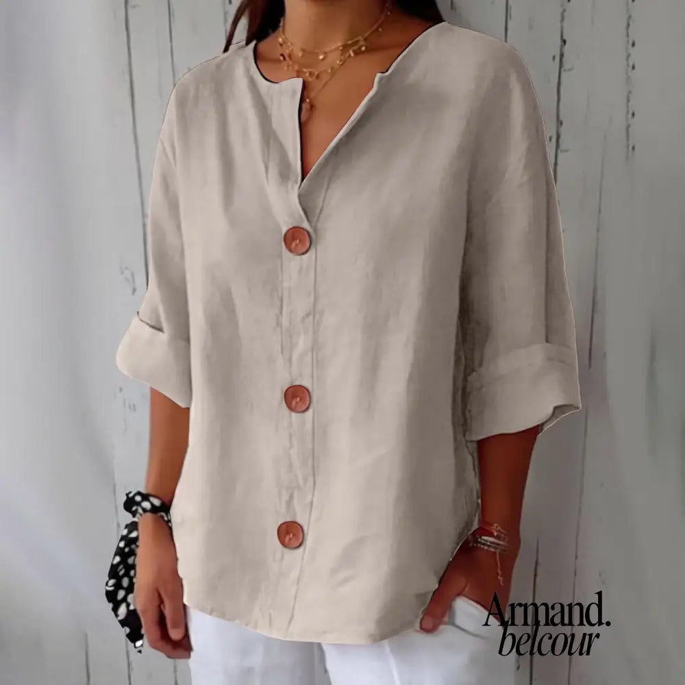 Nora | Blusa relajada para una elegancia atemporal. Beige / S