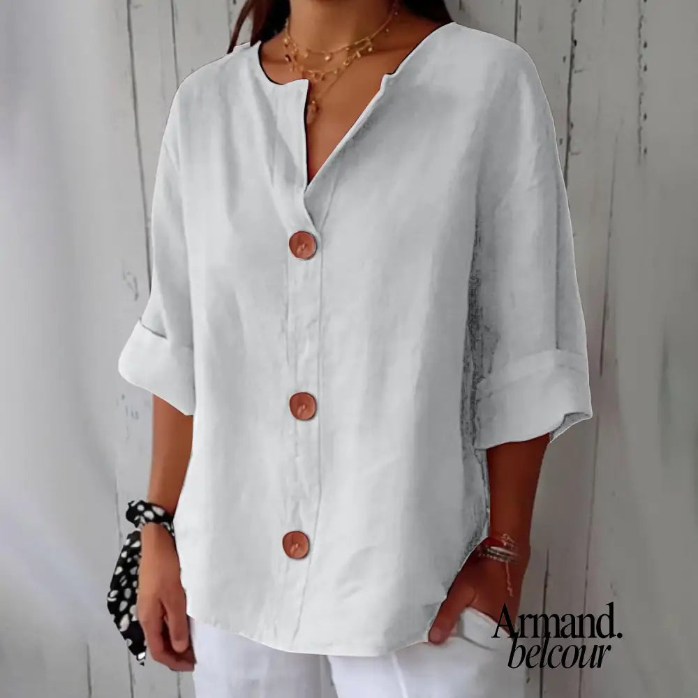 Nora | Blusa relajada para una elegancia atemporal. Blanco / S