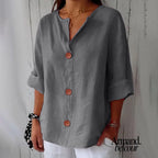 Nora | Blusa relajada para una elegancia atemporal. Gris / S