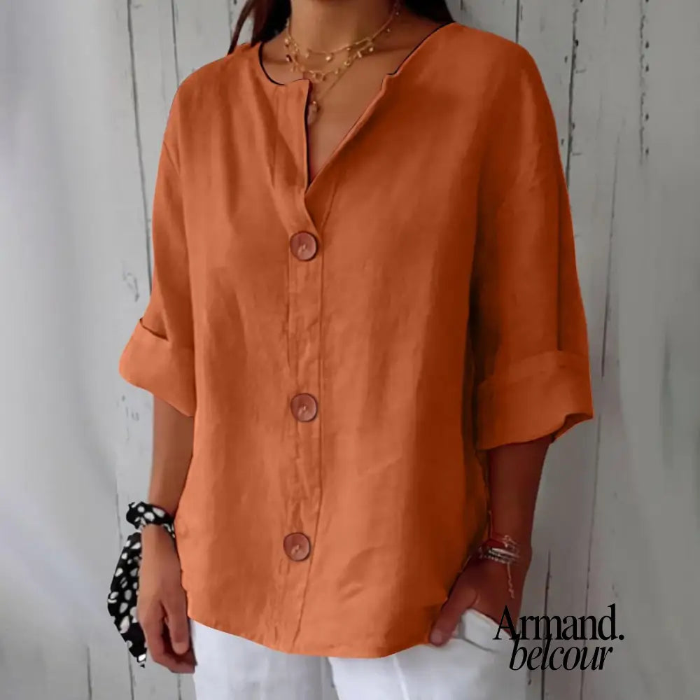 Nora | Blusa relajada para una elegancia atemporal. Naranja / S