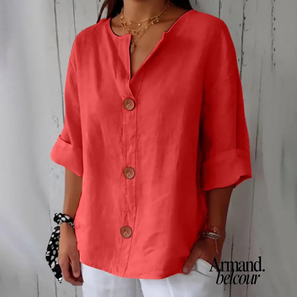 Nora | Blusa relajada para una elegancia atemporal. Rojo / S