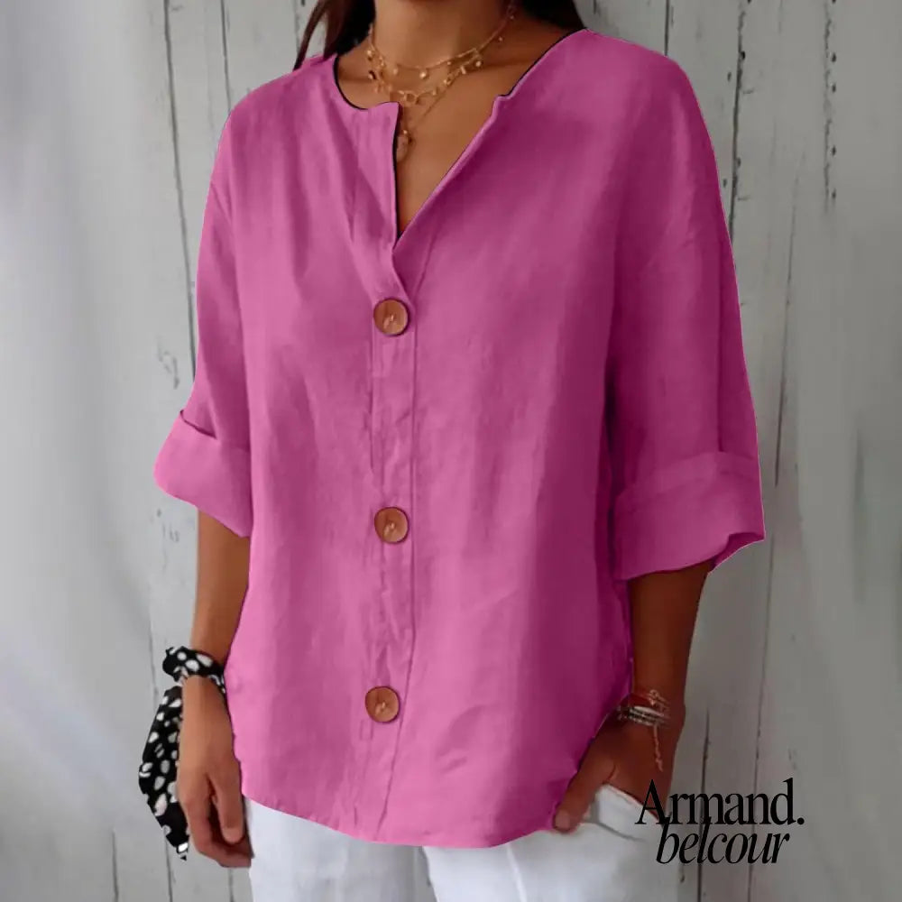 Nora | Blusa relajada para una elegancia atemporal. Rosa / S