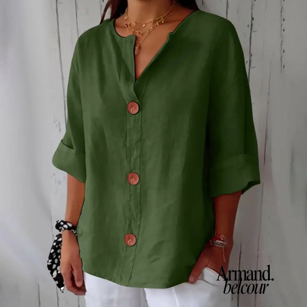 Nora | Blusa relajada para una elegancia atemporal. Verde / S