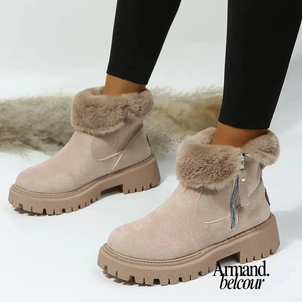 Noria | Comfortabele warme winterlaarzen Caqui / 36