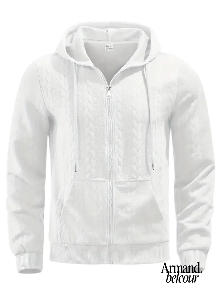 Felipe | Sudadera informal de manga larga con cremallera Bianco / S