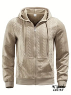 Felipe | Sudadera informal de manga larga con cremallera Khaki / S