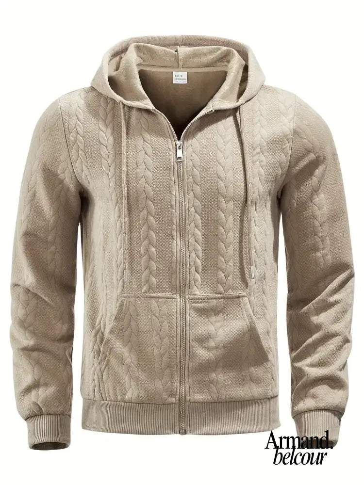 Felipe | Sudadera informal de manga larga con cremallera Khaki / S