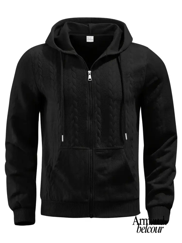 Felipe | Sudadera informal de manga larga con cremallera Nero / S