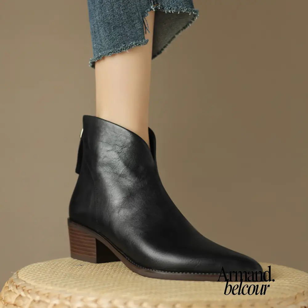 Sabrina | Botines de piel con punta puntiaguda