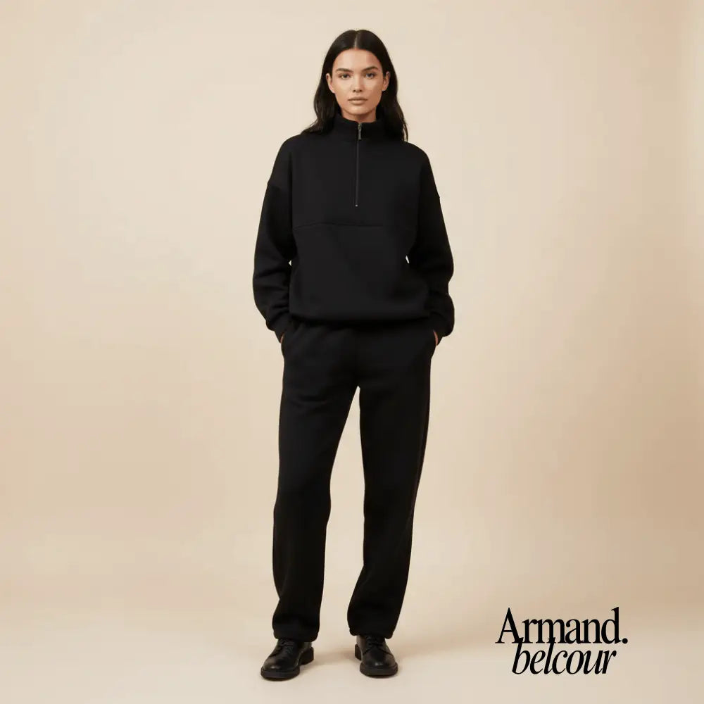 Samantha | Conjunto cómodo moderno para mujer Negro / S