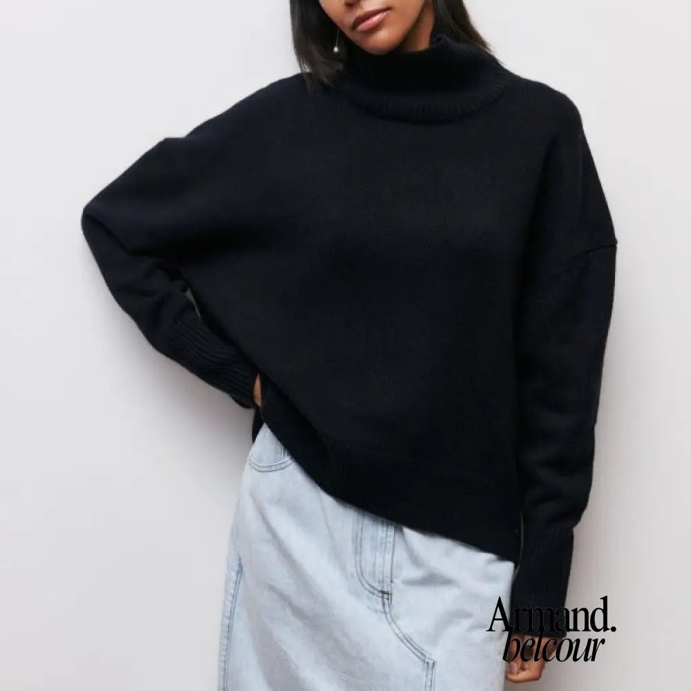 Sara | Suéter de cuello alto cálido y a la moda Negro / S