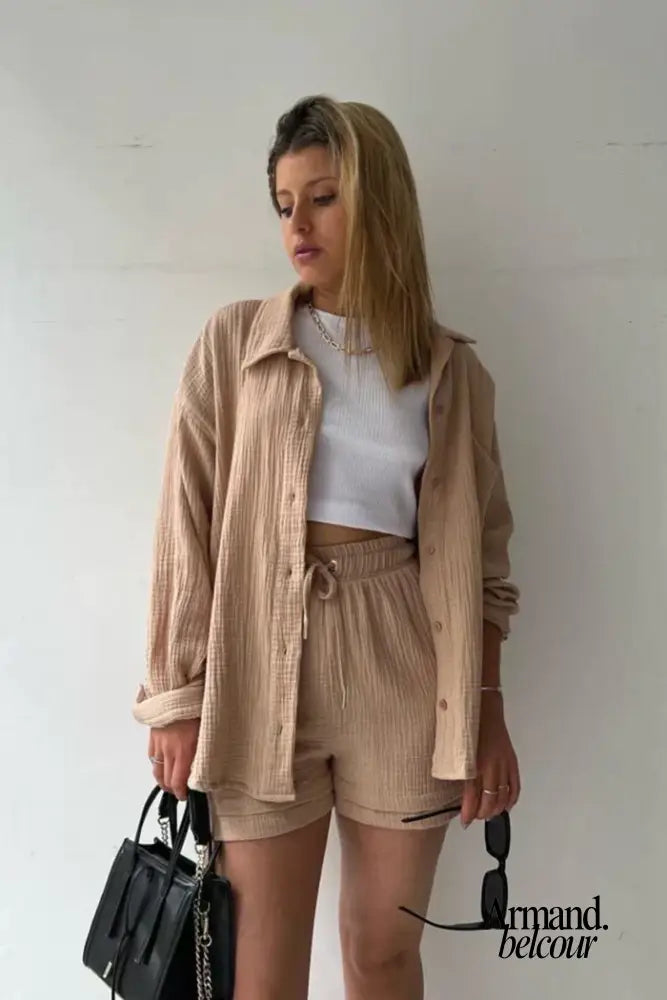 Sofía | Conjunto informal relajado Caqui / S