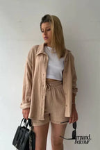 Sofía | Conjunto informal relajado Caqui / S