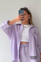 Sofía | Conjunto informal relajado Lila / S