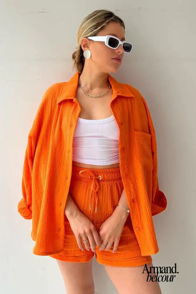 Sofía | Conjunto informal relajado Naranja / S
