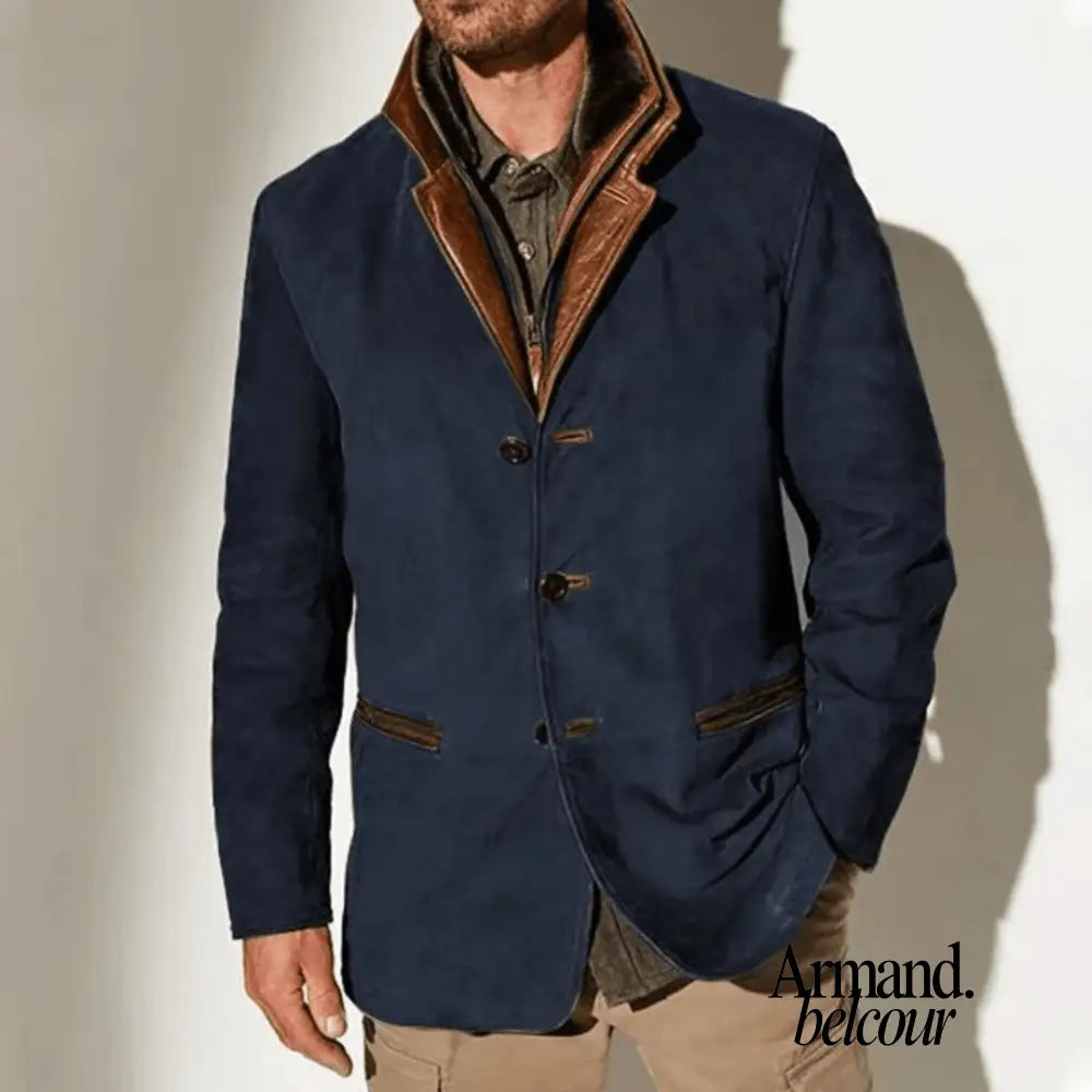 Vicente | Chaqueta informal de estilo vintage Azul Oscuro / S