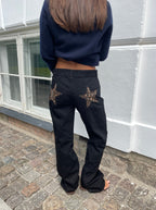 Estela | Jeans Vintage Star Negro/Estrella de leopardo / S-36 jeans