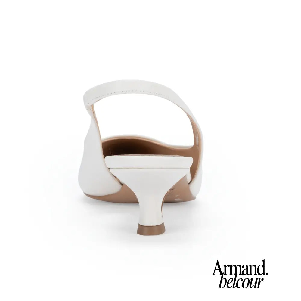 Zapatos hechos en Italia Tacón bajo color blanco roto