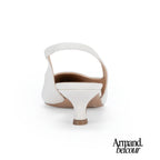 Zapatos hechos en Italia Tacón bajo color blanco roto