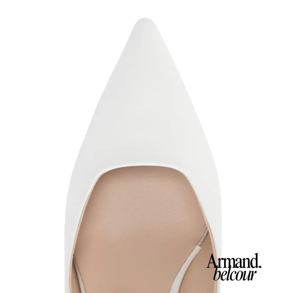 Zapatos hechos en Italia Tacón bajo color blanco roto