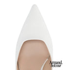 Zapatos hechos en Italia Tacón bajo color blanco roto