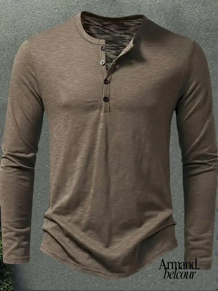 Zuck | Camisa de manga larga con botones Marrón Oscuro / S