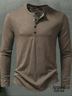 Zuck | Camisa de manga larga con botones Marrón Oscuro / S